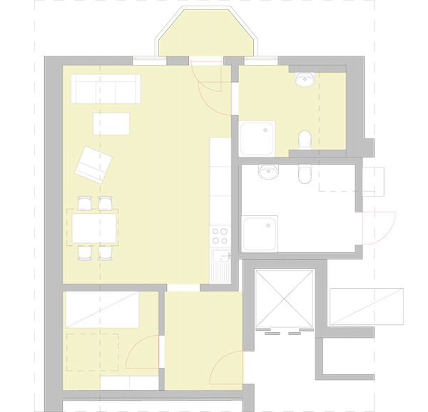 Grundriss der Wohnung 2